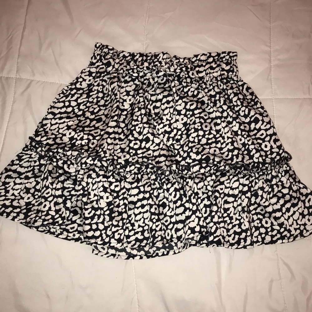 SHEIN Leopard Print Skirt - Black & White